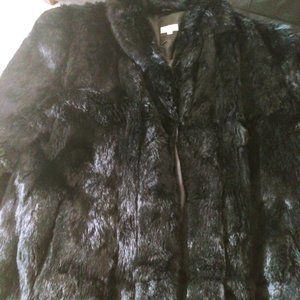 Women's Black Rabbit Maxi Coat